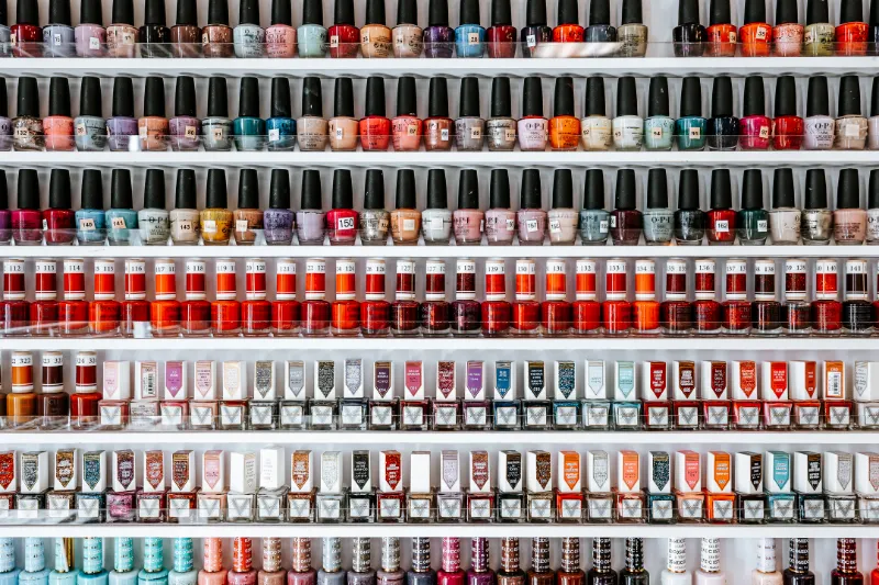 Wall of Nail Polish and paint